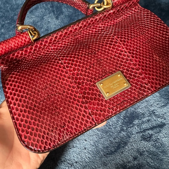 Dolce Gabbana Sicily - Genuine Leather - Medium Bag - Red - Picture 8 of 15